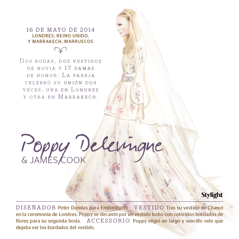 Stylight - Top 8 Vestidos de Novia de las Celebrities - Poppy Delevingne