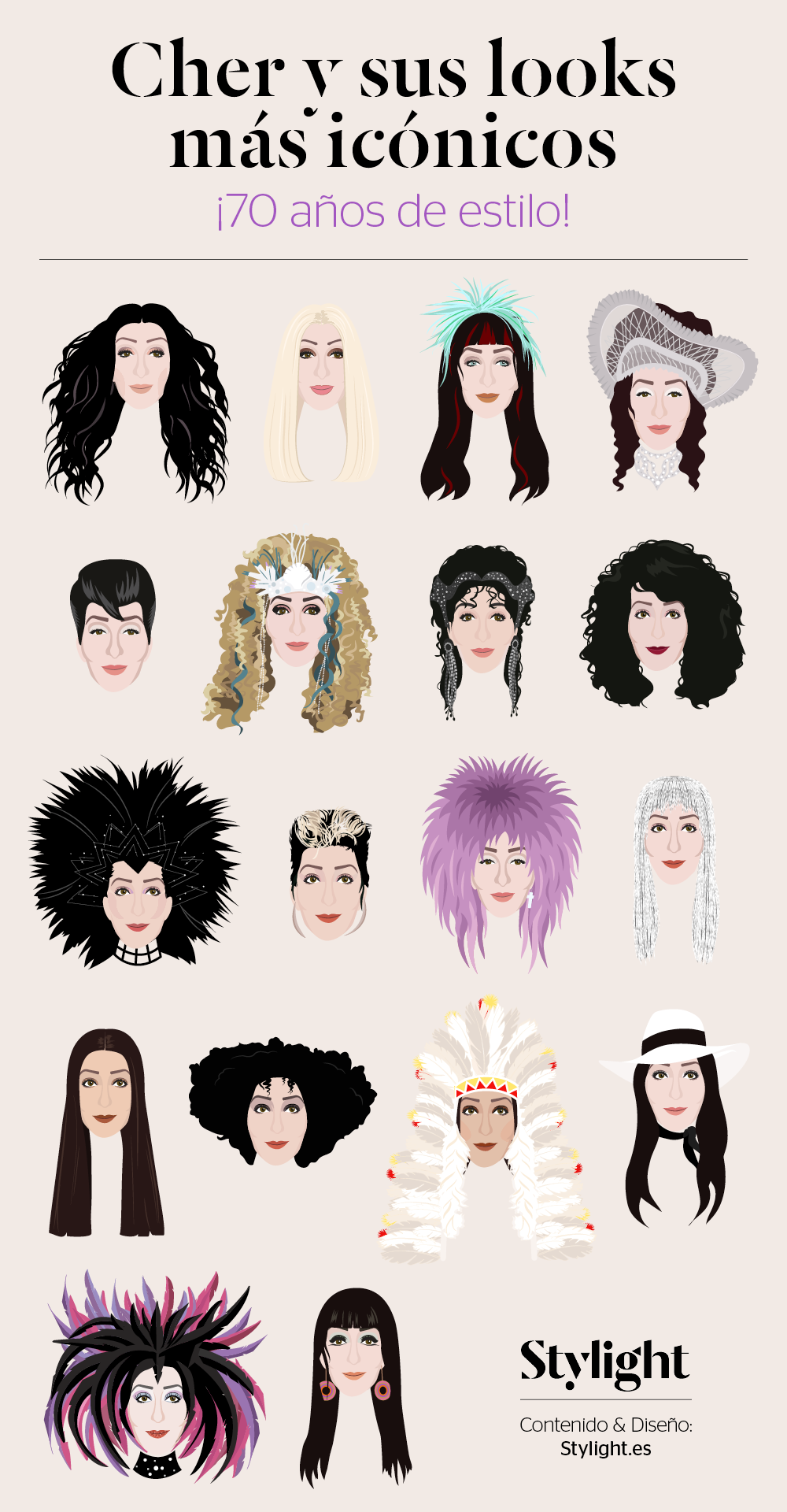 Stylight - Cher 70 Cumpleaños - Infografía